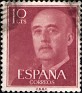 Spain 1955 General Franco 10 CTS Purple Red Edifil 1143. Subida por Mike-Bell